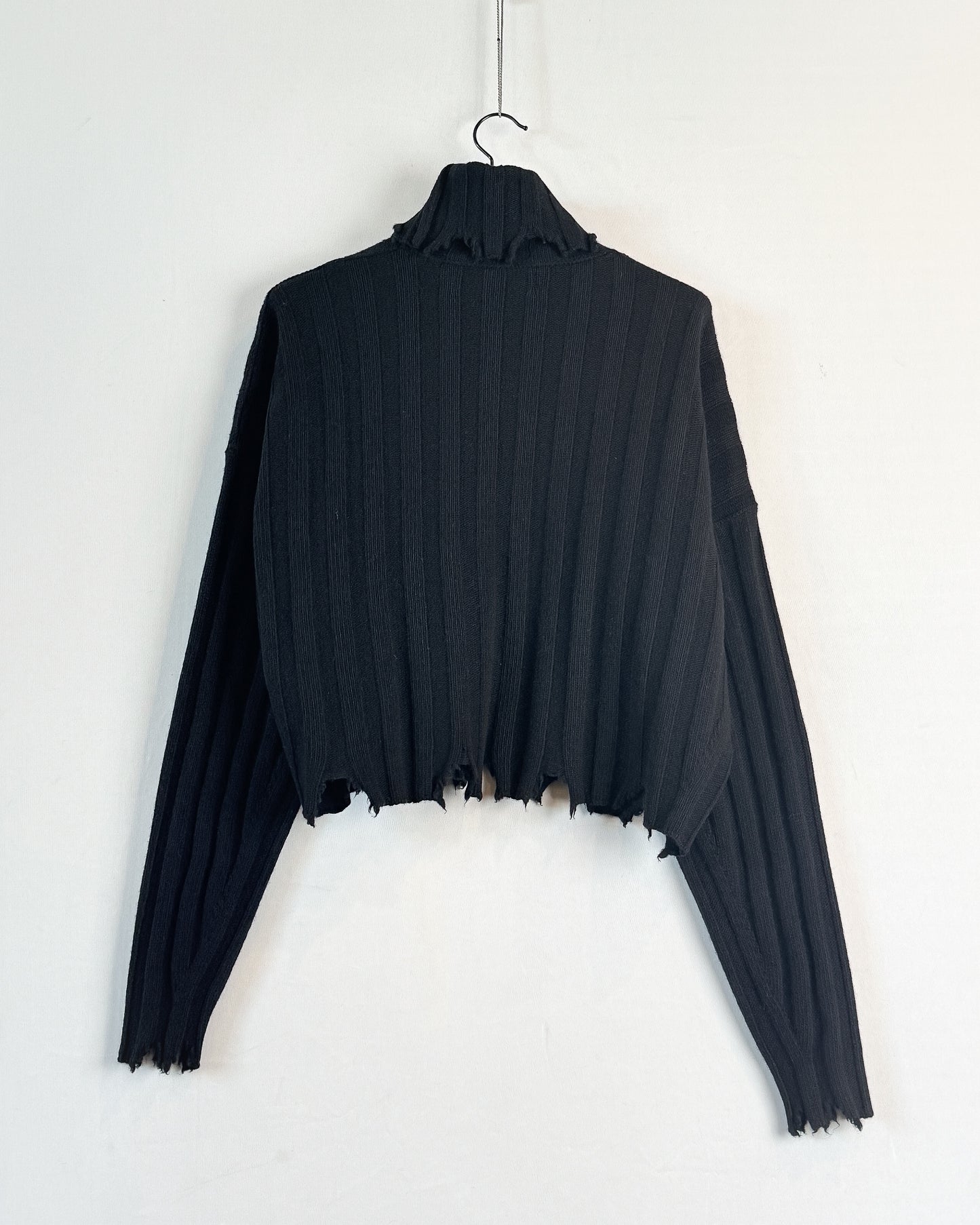 Eco-cashmere ribbed turtleneck sweater