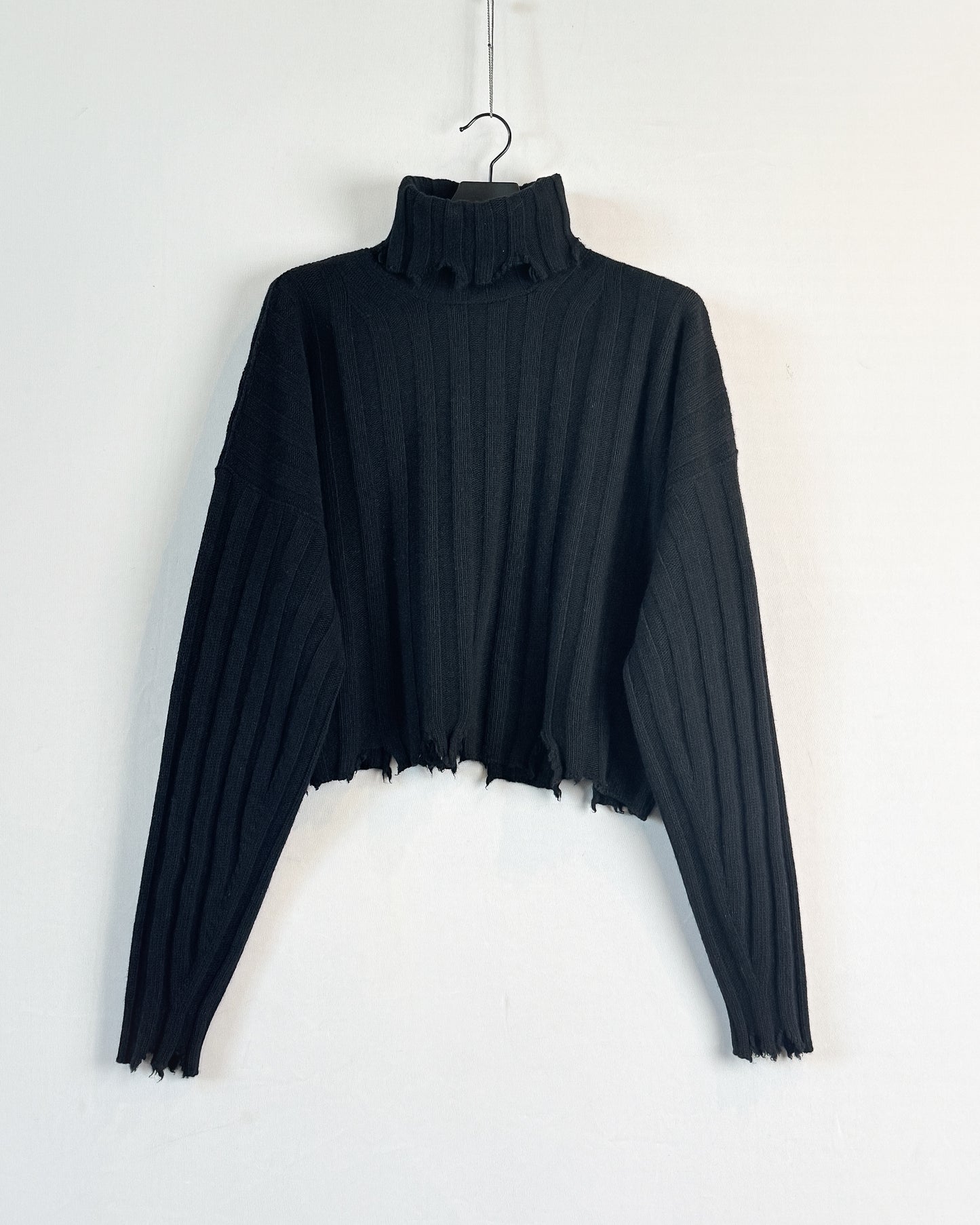 Eco-cashmere ribbed turtleneck sweater