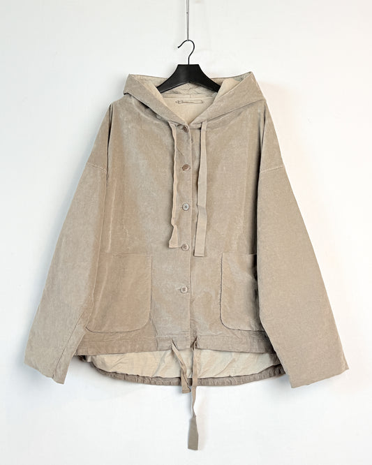 Hooded jacket velvet