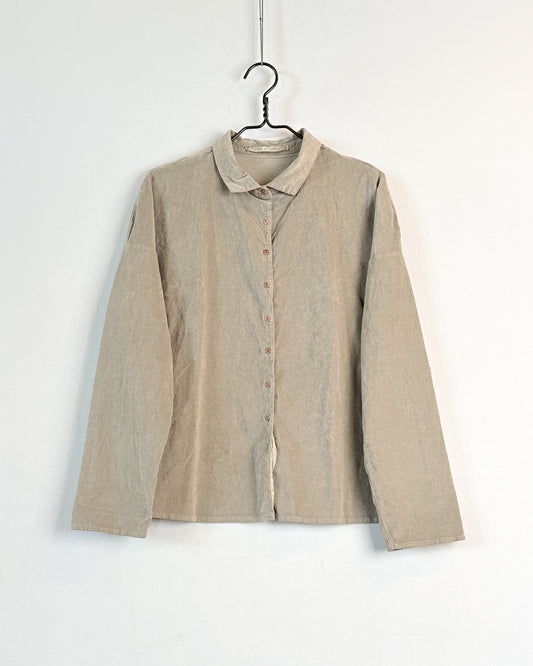 Short collar shirt velvet