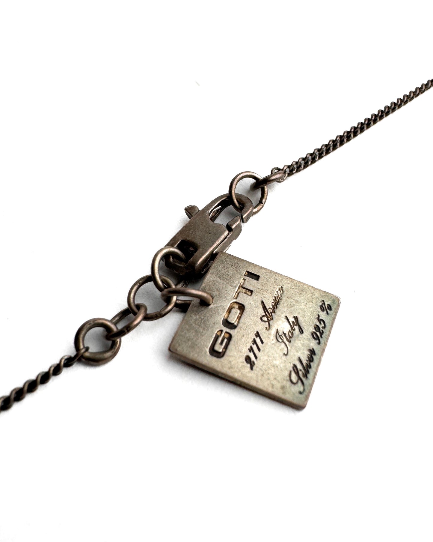 Silver necklace with stone