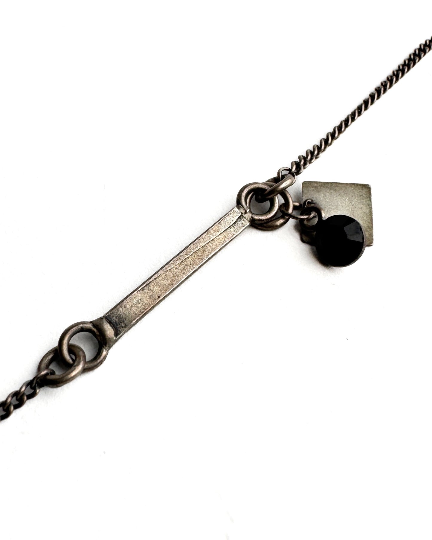 Silver necklace with stone